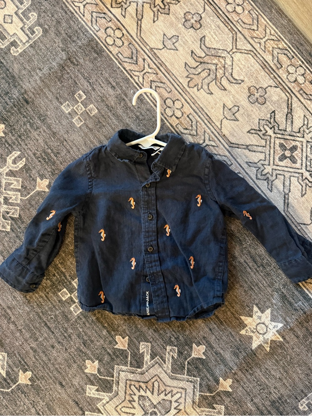 Jeanie & Jack seahorse button down